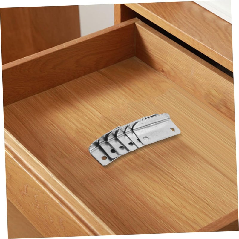 لوحة قفل درج معدنية حديثة بزاوية قائمة مقاس 3.9 × 2 × 0.8 سم، 20 قطعة، لوحة إضراب باب خزانة - Image 5